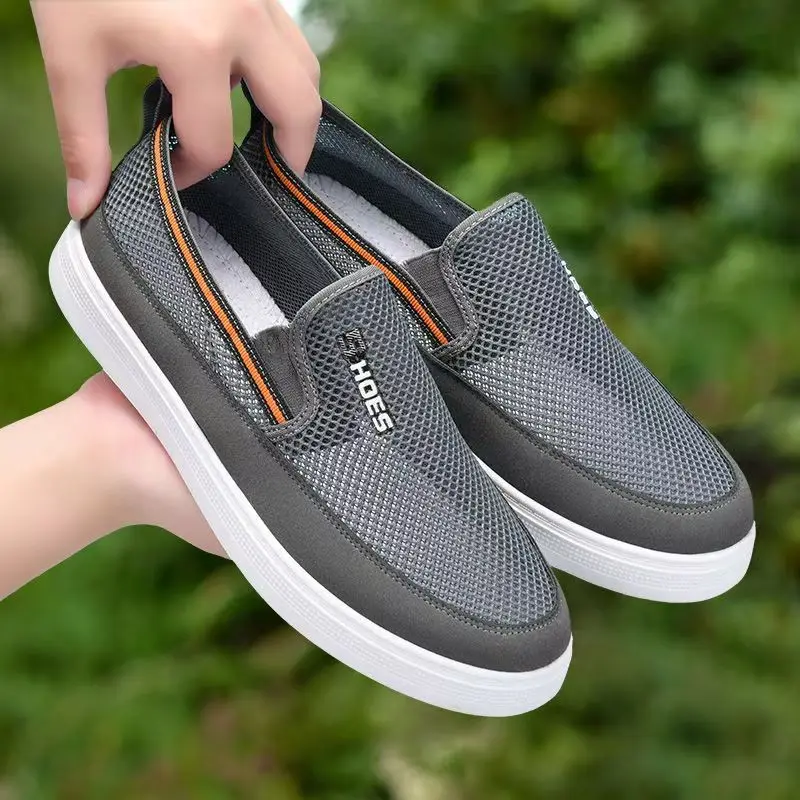 

Men's New Summer Mesh Casual Sports Shoes Soft Sole Non Slip Breathable Lightweight Round Toe Low Top Slip On Walking Shoes