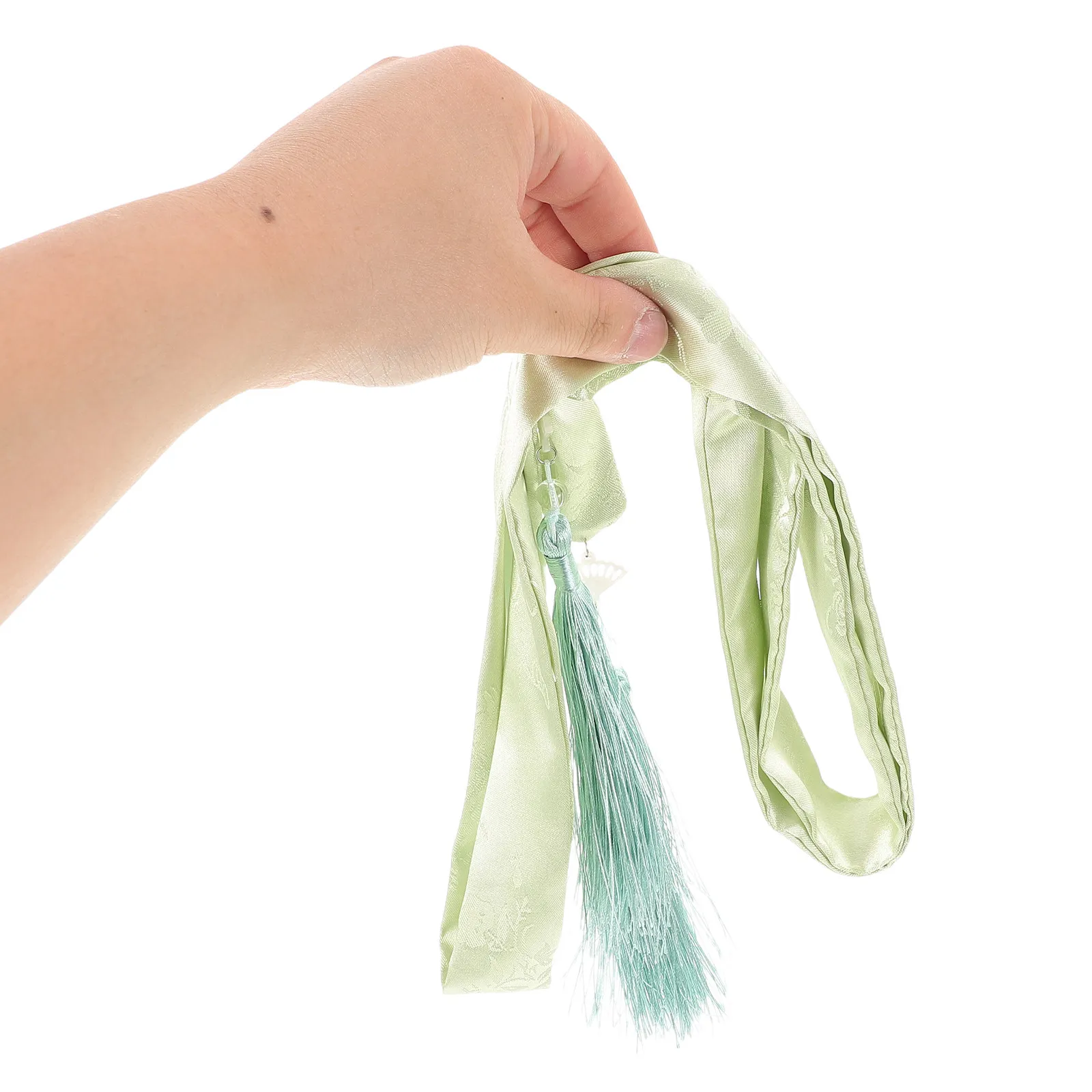 

Повязка для волос в стиле Ханьфу: шелковая зеленая лента с кисточкой, винтажный китайский аксессуар для волос, традиционное украшение для головы на свадьбу