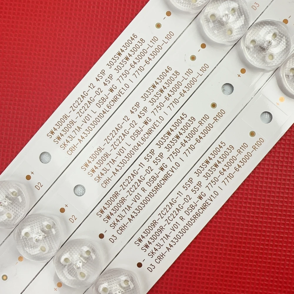 LED backlight strips for TV 43UG620V 43UJ620V 43UJ6200 SW43D09R SW43D09L-ZC22AG-02 303SW430039 303SW430038