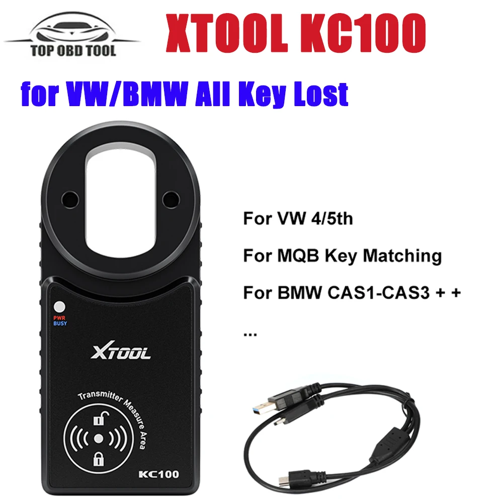 

XTOOL KC100 Key Programmer For VW 4&5th For BMW CAS1-CAS3 For Skoda IMMO MQB Key Matching Tool Work With X100PAD3 X100MAX D8 D9