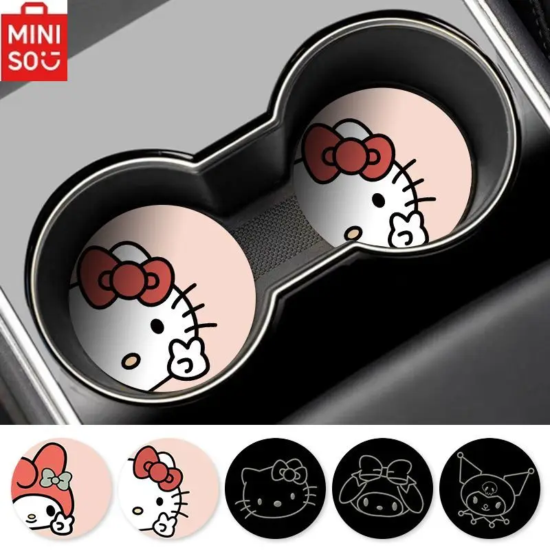 Sanrio HelloKitty Car Anti-slip Water Coaster Cartoon Kurommi Melodi Car Interior Decoration Anti-slip Storage Mat Universal