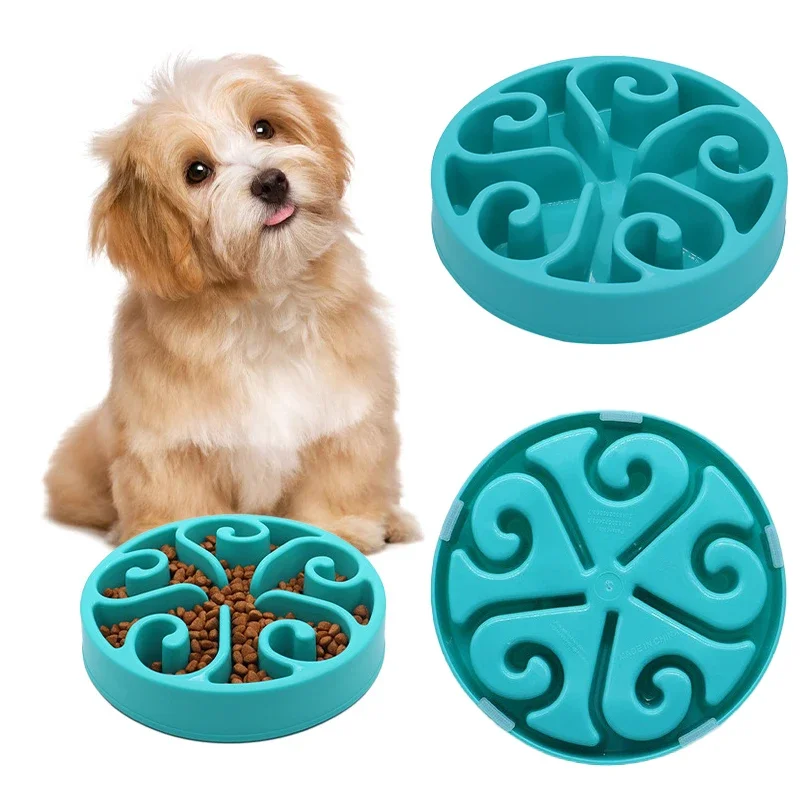 Pet Dog Slow Feeder Bowl Fun Non Slip Anti-Gulping Slower Food Feeding Dishes Eco Dog food anti tipping pet supplies