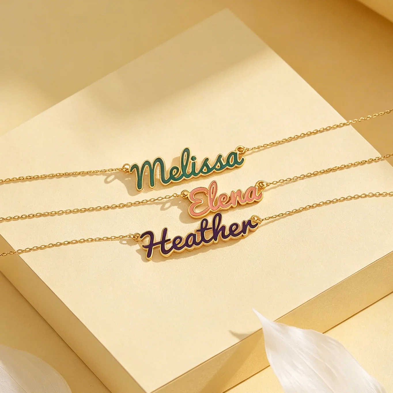 

DOREMI DIY Color Name Necklace Customized Drip Oil Letter good gift for lover Clavicle Necklace