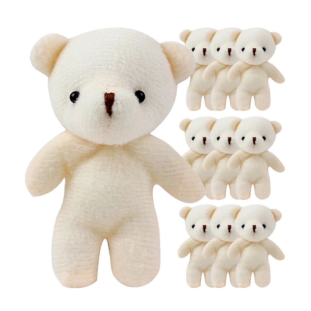 

15 Pcs Bear Pendant Keychain Mini Decor Bulk Stuffed Tiny Ornament Toy Pp Cotton Cartoon