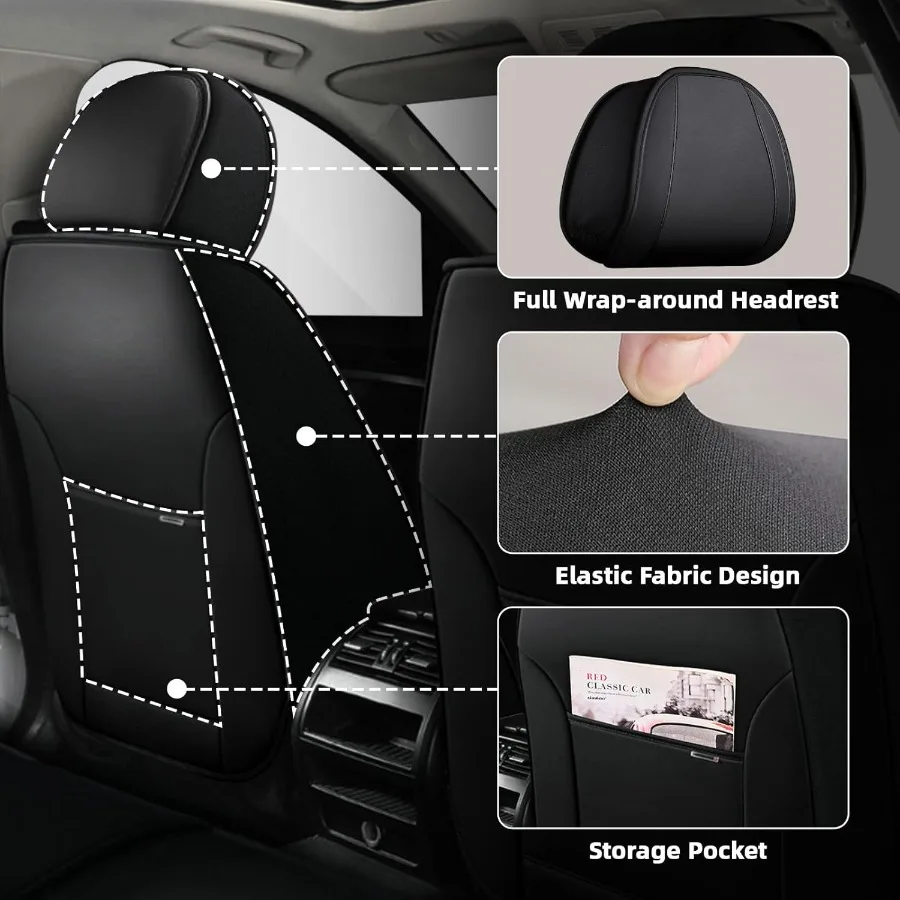 غطاء مقعد السيارة مناسب لسيارة Jeep Renegade 20152023 وسادة هوائية متوافقة غير قابلة للانزلاق غطاء مقعد مقاوم للماء واقي مقعد السيارة قسط Interi