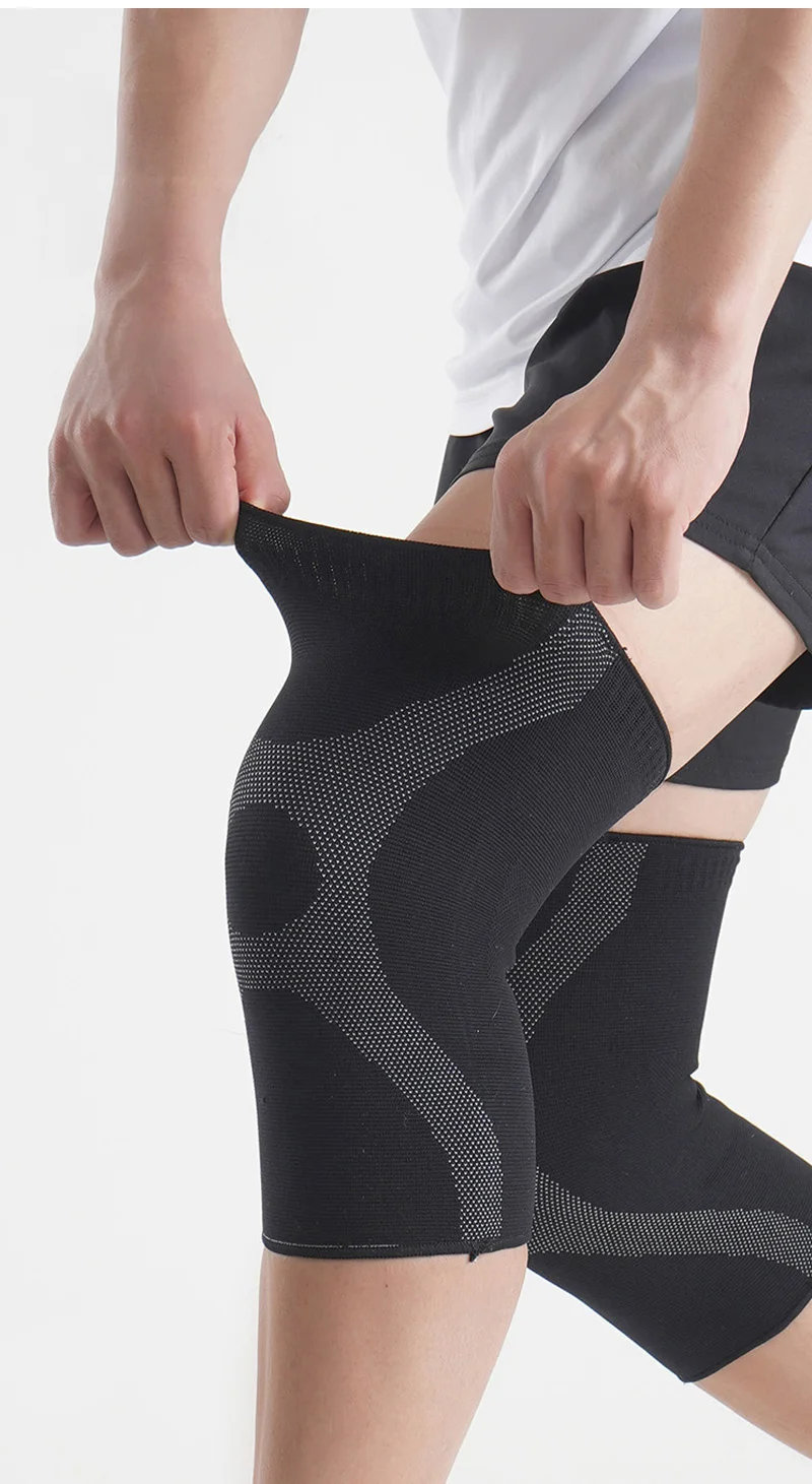 Extra große Kniebandage für 40–150 kg große Sport-Kniebandage in Übergröße, Laufen, Springen, Wandern, Kniestütze, rutschfeste Silikon-Knieschützer – Detail 10