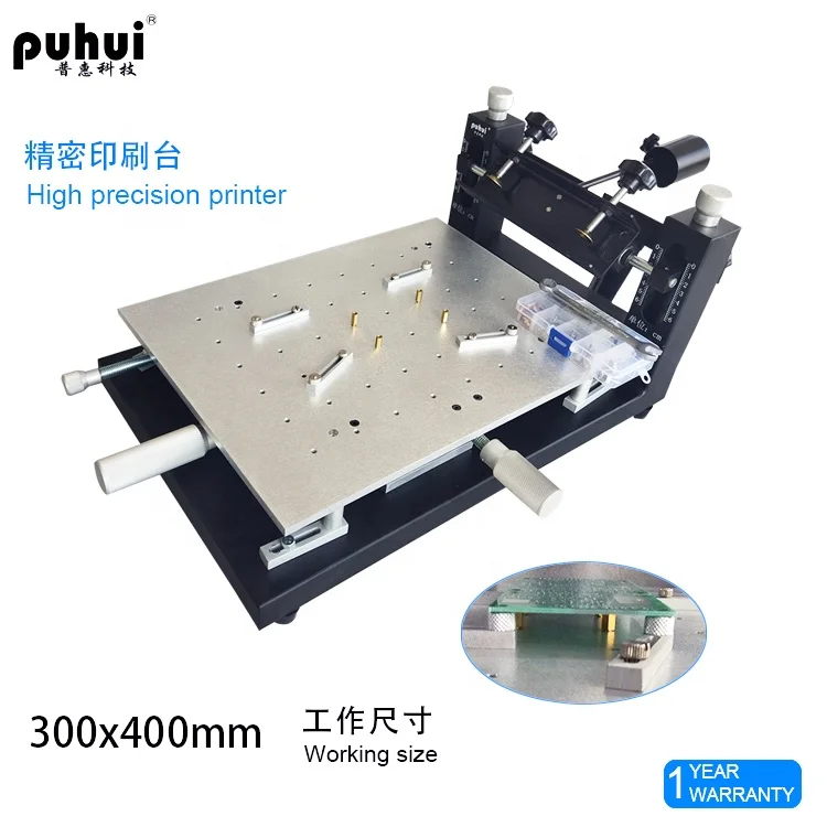 Puhui Stencil Printer 3040 High Precision Manual Solder Paste Printer For PCB Screen Printing