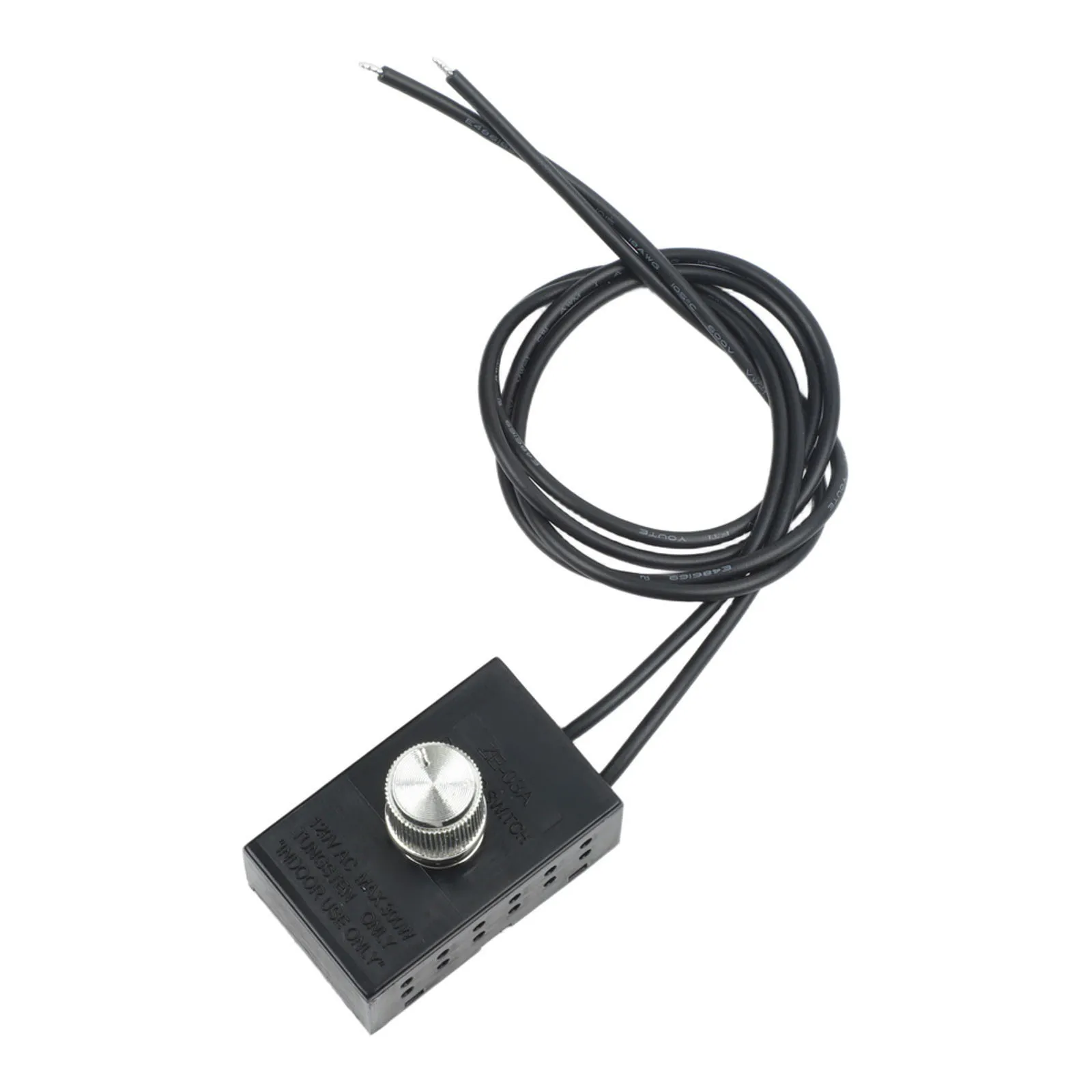 Black Rotary Dimmer Switch 300W Dimmer Continuous Dimming On Off Function Audible Click Clockwise To Brighten For Halogen