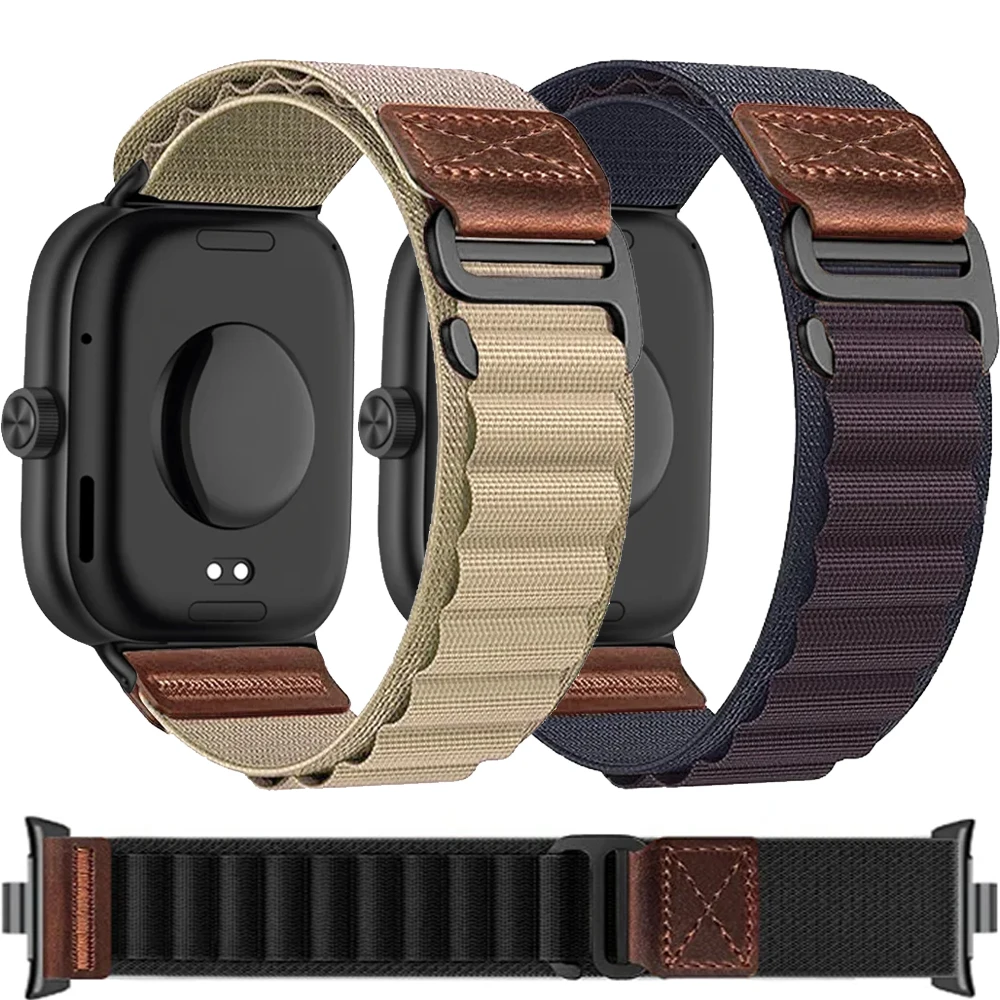 Nylon+leather Strap for Redmi Watch 6 5 4 Breathable Bracelet Wristband for Xioami Mi Band 10 Pro/9 Pro/8 Pro Accessory Part