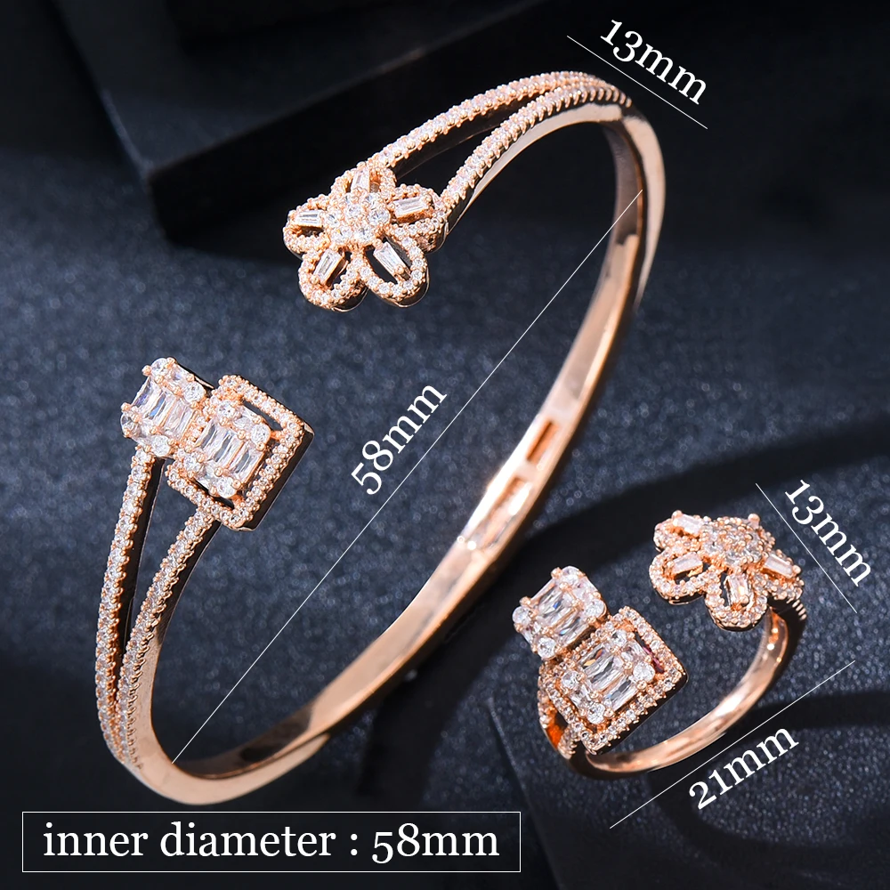 Missvikki Bohemia Fine Cute Bangle Ring Jewelry Set for Women Bridal Wedding Daily Party Super Gift Jewelry Set New Design