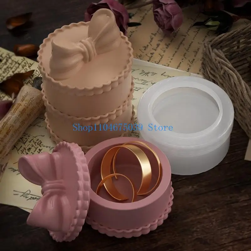 

5asd силиконовая форма для цветочного горшка в форме банта, коробка для хранения, гипсовая бетонная форма, свеча