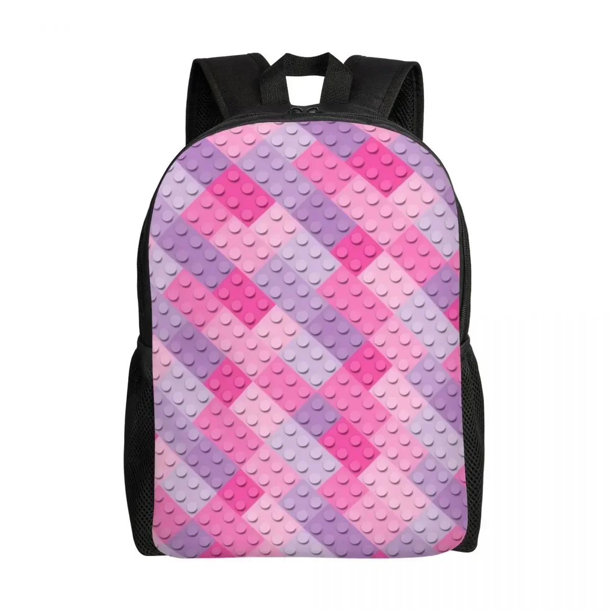 

Customized Colorful Building Plastic Brick Toy Blocks Patterns Backpack Women Men Fashion Bookbag for School College Bags