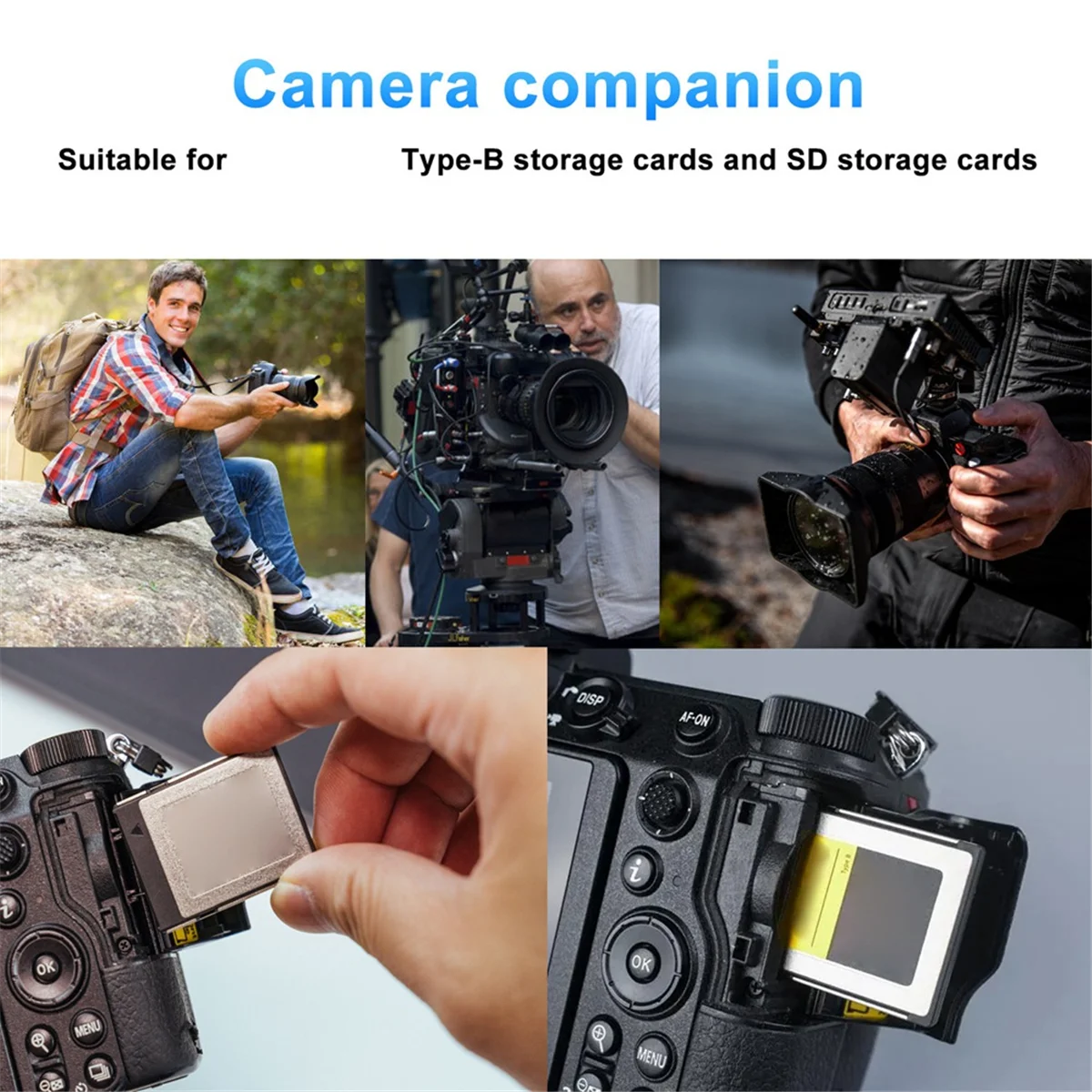 Lecteur de carte mémoire à double emplacement ATYP CFexpress Type B et SD, 10Gbps USB 3.2 Gen 2 Type B adaptateur CFexpress lecteur de carte mémoire B