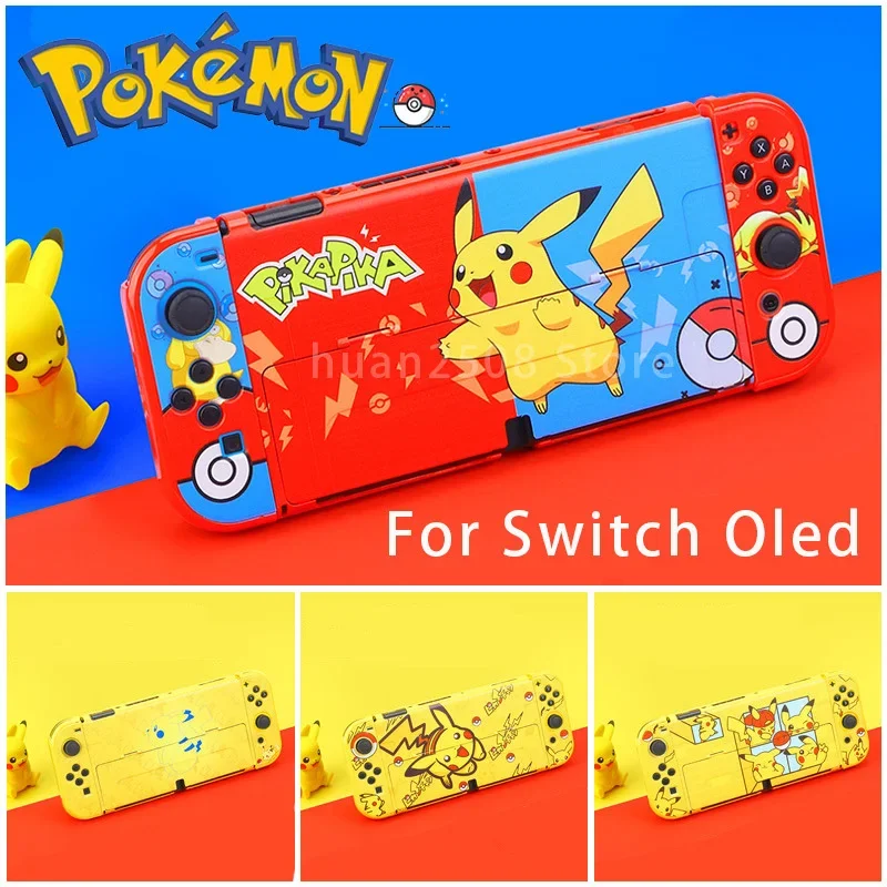 Pokemon Pikachu Cute Protective Case for Nintendo Switch OLED Cover Skin Shell Anti-Shock for Switch Console OLED NS Accessories