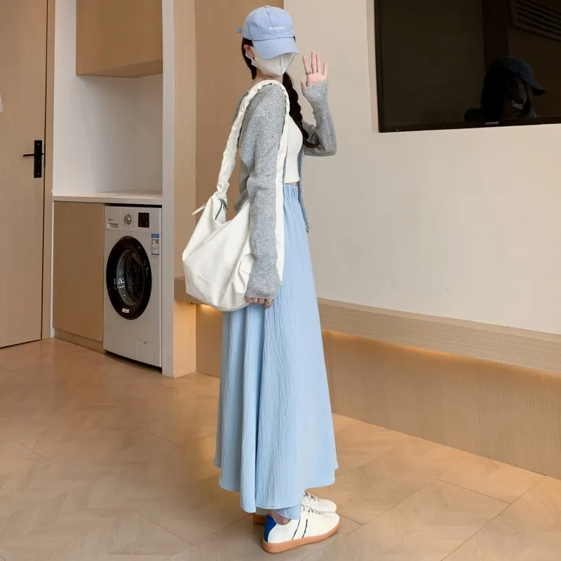 Hose mit weitem Bein, Jogger, Damen-Baumwolle, Herbst-Flanell, plissiert, gebändert, Stickerei, klassisch, vertikal, englischer Stil, Altgoth Ins