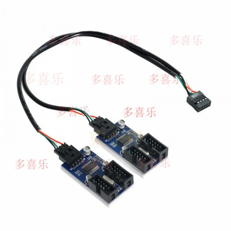 

WW for 4 Female Extension Cable to 9pin USB 2.0 Header Splitter HUB Connector Adapter