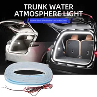 Tira de luces de silicona de 4m, luz ambiental para maletero de coche, luz decorativa LED de advertencia, luces de ambiente, blanco cálido, 6000K, accesorios para coche
