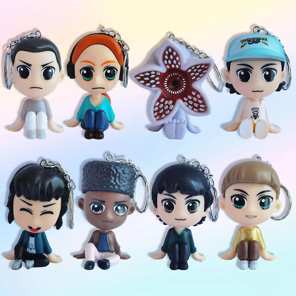 

2026 Horror TV New Figure Style Dolls Sitting Monster Carnivorous Plant Strangered Eleven Keychain Figurine PVC Anime Collection