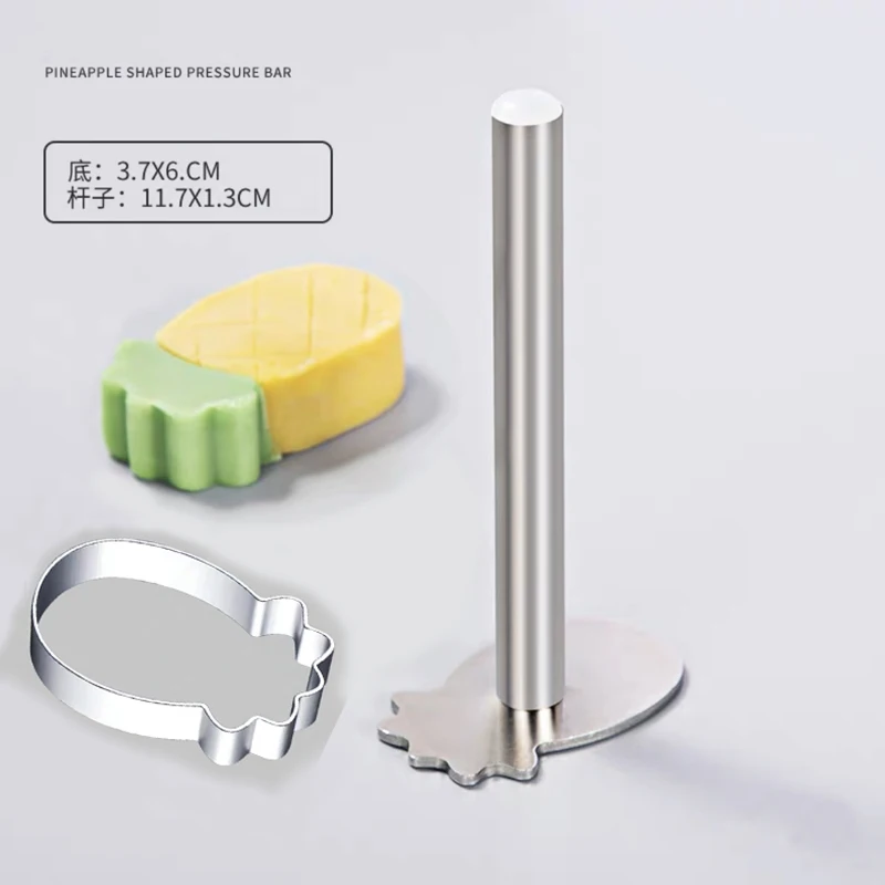 Pineapple Cheese Stereoscopic Cookie Cutter Aluminum Alloy Biscuit Kitchen Baking Cake Fruit Knife Embossing Printing Tools