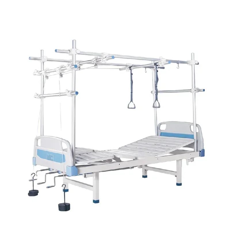 ISO Certified Manual Hospital Bed with Multi Kinetic Energy Traction Double Three Shaking Feature Medical Furniture