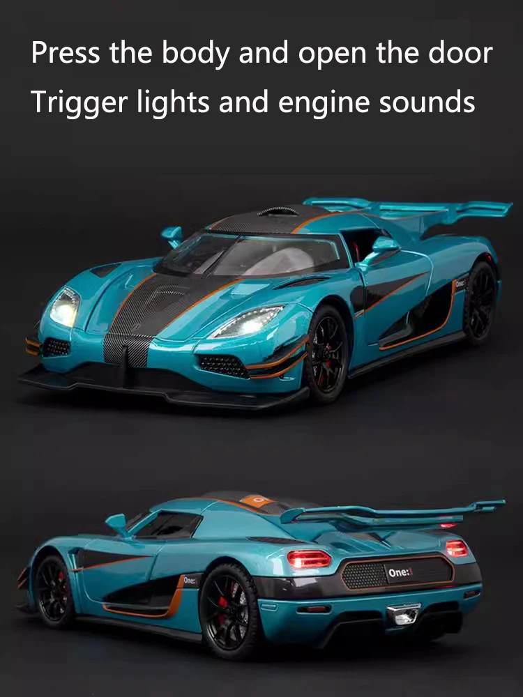 1:24 Simulation Koenigsegg One Alloy Car Model Sound And Light Pull Back Toy Car Metal Sports Car Boys Collection Ornaments Gift