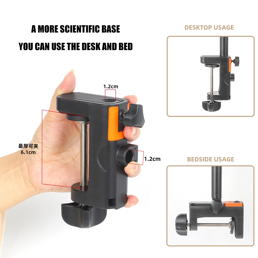 Tablet Long Arm Stand for iPad Tablet Bracket 360° Rotating Desk Side Phone Mount for 4~12.9 inch Phone Tablet