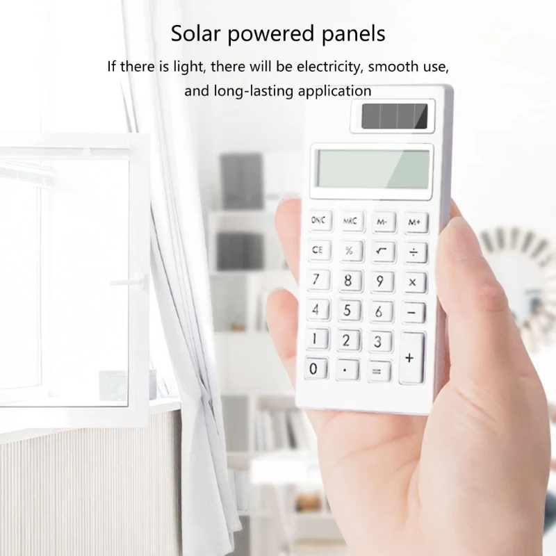 12Digits Small Calculator Quiet Operations Solar Calculator Students Calculations Creative Office Tool Quite Thin QXNF