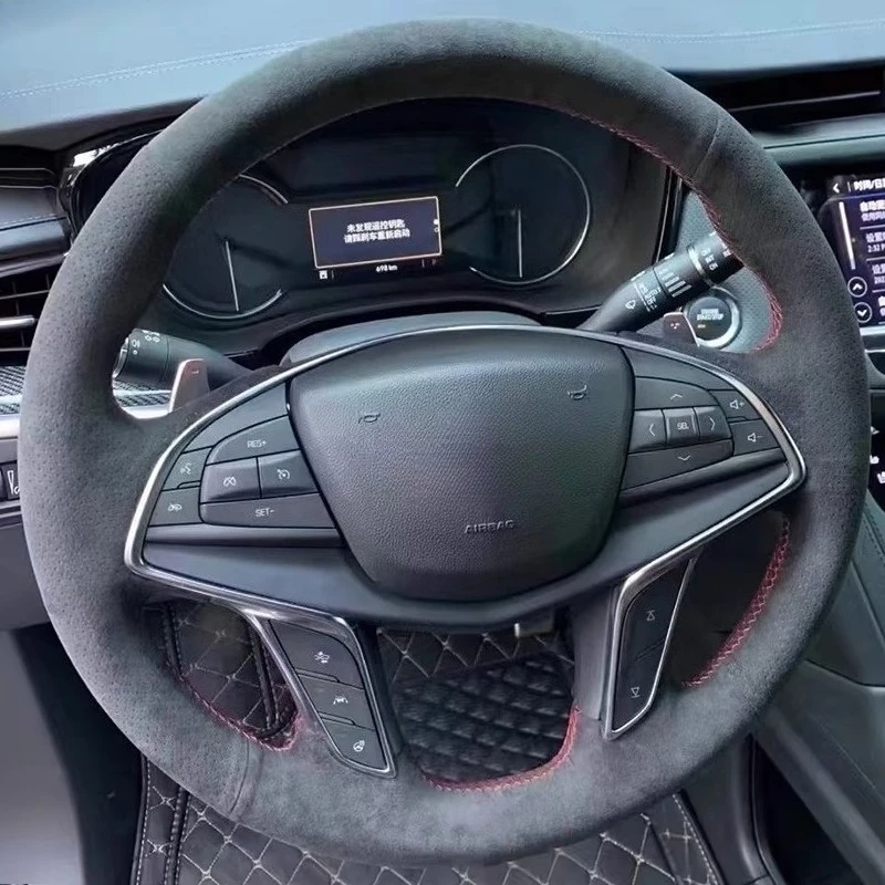 

Hand Stitched non-slip suede Car Steering Wheel Cover For Cadillac XT5 XTS ATSL XT5 SRX CT6 Auto Parts