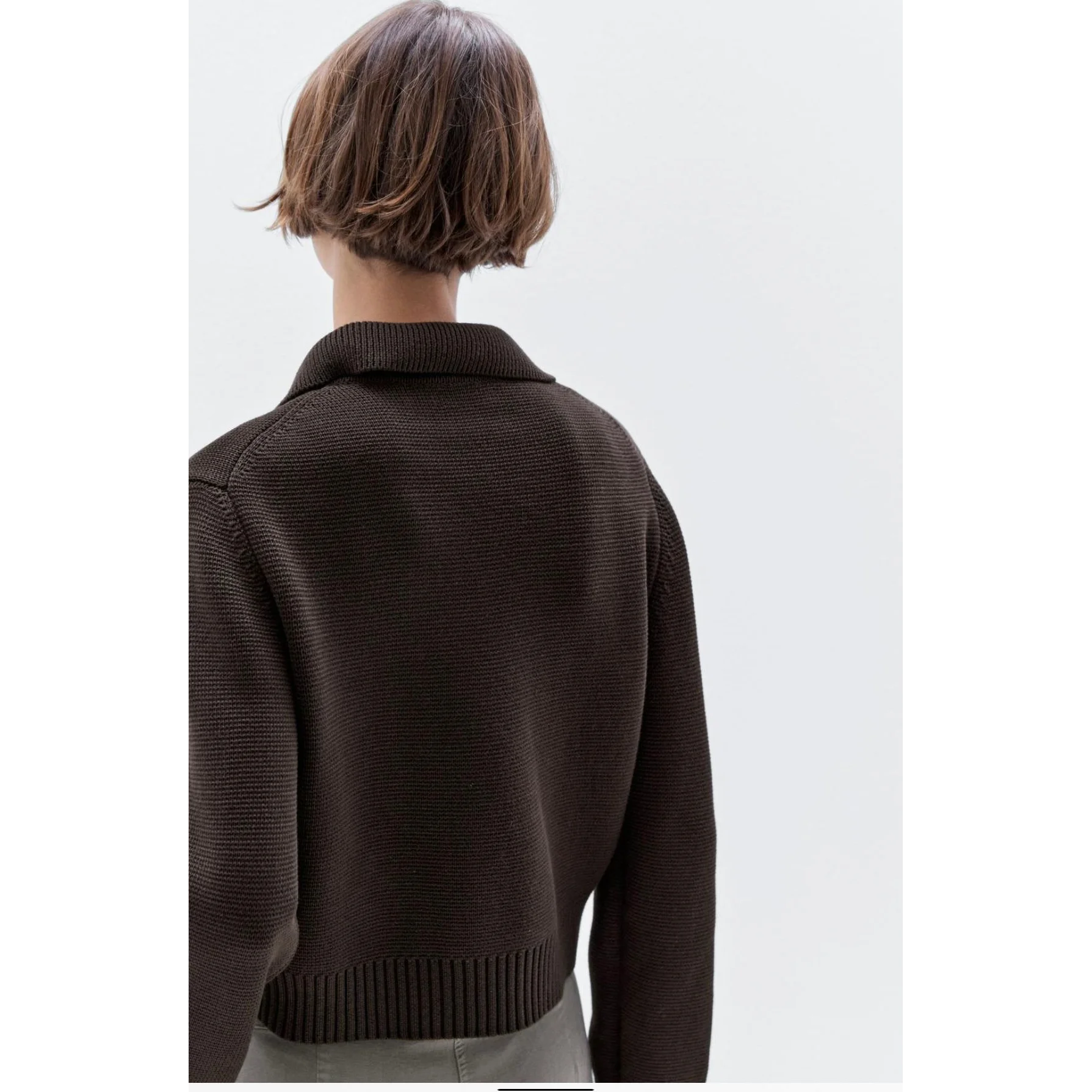 

ZBZR Faionable Women's Knitted Open-Front Cardigan Autumn New Sle Double-Row Button Flip-Collar Warm Polyester Fiber