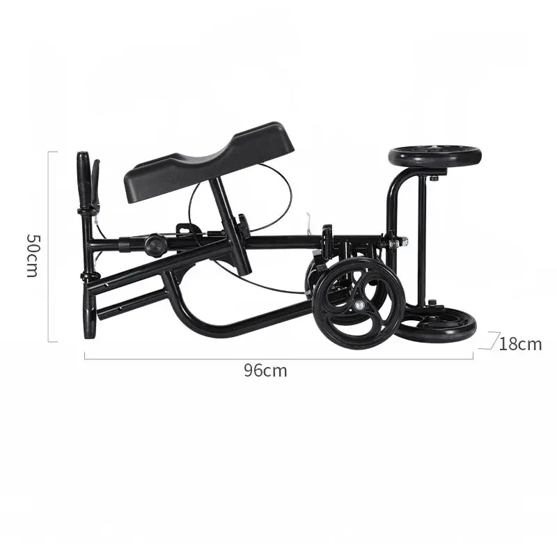 Knee Scooter Economy Steerable Walker, Ultra Compact & Portable Crutch Alternative with Basket Braking System for Ankle/Foot