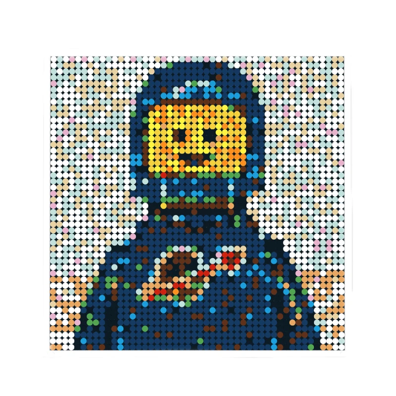 2491PCS Spaceman Pixel Art Mosaic MOC Custom Puzzle Assembly Building Blocks Wall Display Creative Collection Educational Gift