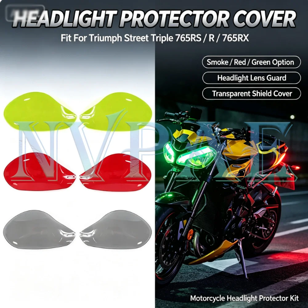For Triumph Street Triple 765RS / R / 765RX Headlight Protector Option Headlight Lens Guard Transparent Shield Cover