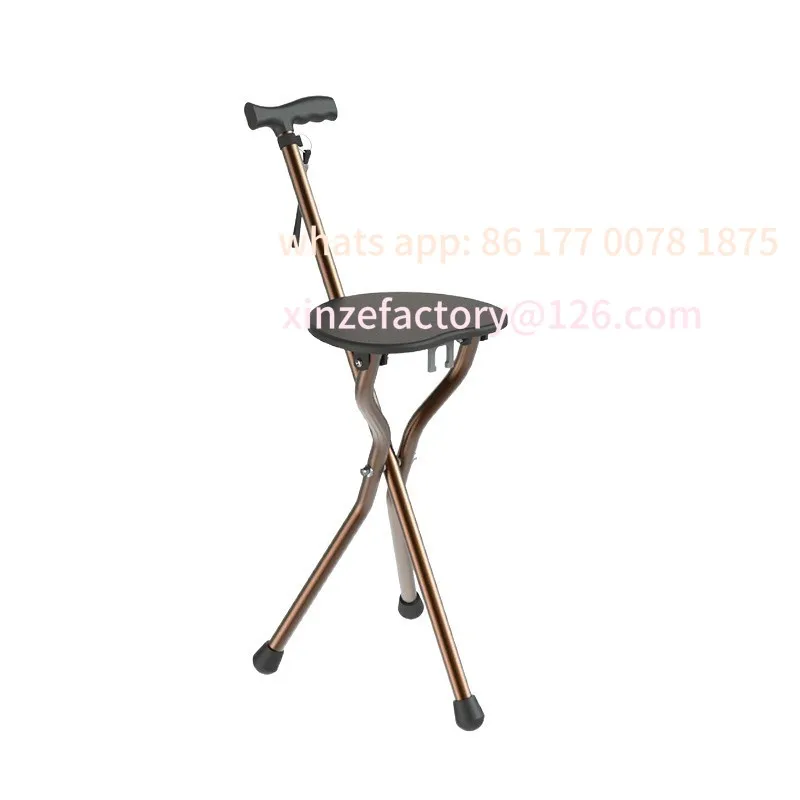 

Customizable Elderly Cane Stool Heart Seat Triangular Aluminum Alloy