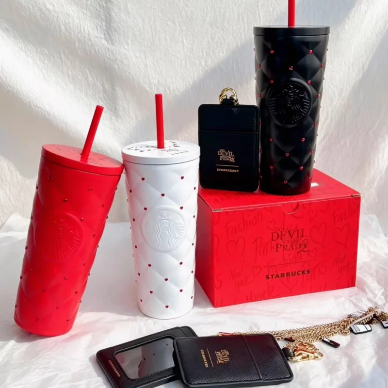  In Stock Queen 2 Bk Stainless Steel Straw Tumbler 2026 New Co Branded Diamond Surface Insulated Travel Gift Box Set view 2