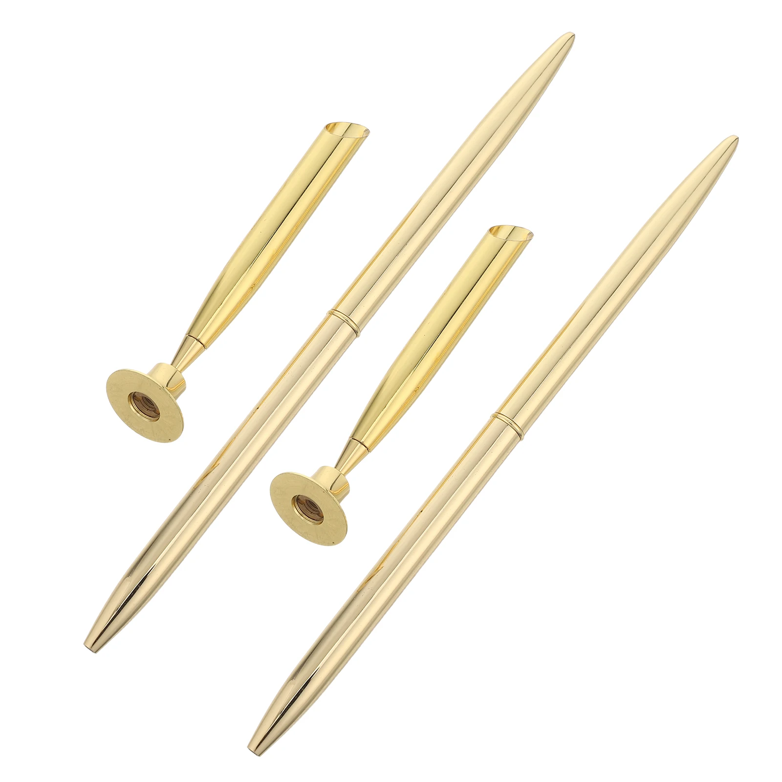 

2Sets Elegant Gold Ballpoint Pen Set Metal Holder Guest Sign-in Business Wedding Office Registration Supplies Guest Sign-in Pen