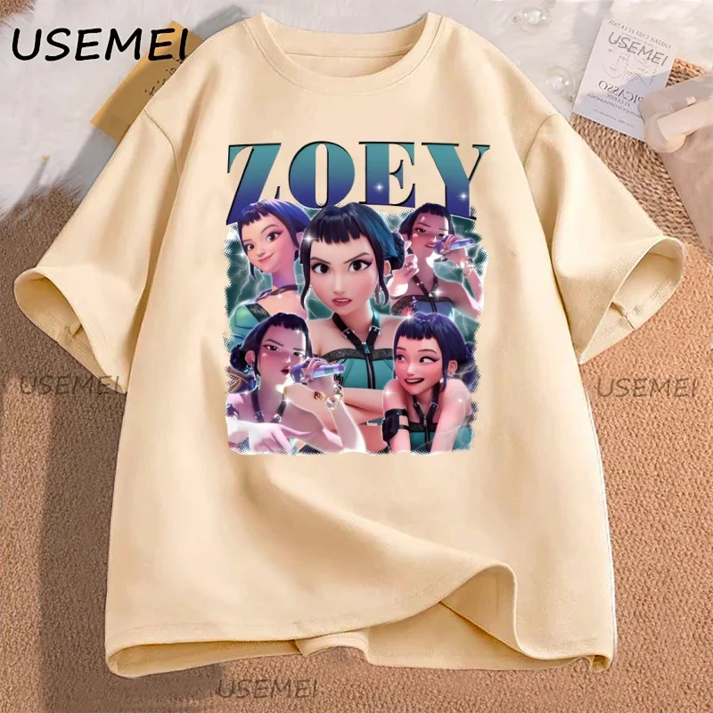 

Zoey Huntrix Kpop Demon Hunters Vintage T-Shirt for Women Men Unisex Tshirt Harajuku Cotton Short Sleeve Printed Graphic Tees