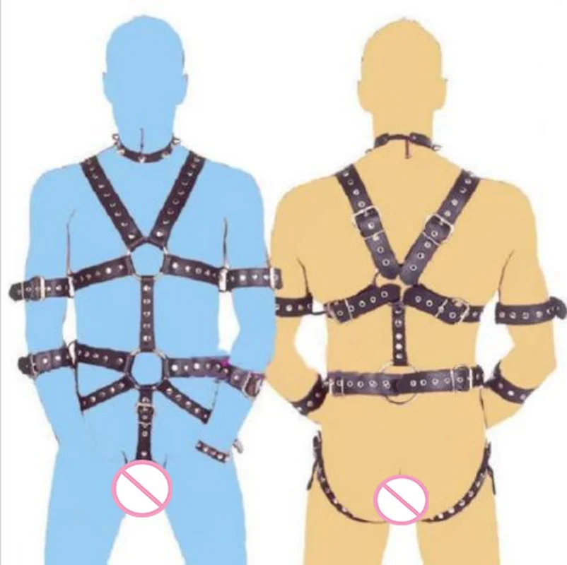 Sexy Mens Gay PU Leather Full Body Chest Harness Bondage Open Penis Ring BDSM Night Clubwear Sex Tools for Gay Male 18+ - Image 2