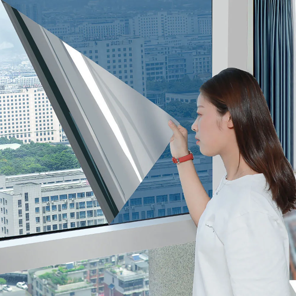 Unidirektionale Spiegelfolie für Fenster, Schutzfolie für Isolierglas, Sichtschutzfolie für Hausfenster, Balkon, Sonnenschutzfolie