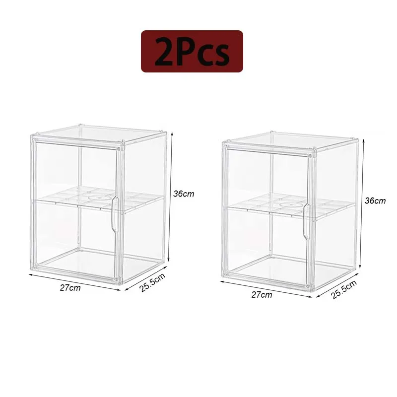 Nieuwe opbergdoos met grote capaciteit, organizer voor figuren, acryldoos, heldere blinde doos, showcase, make-up organizer voor tas