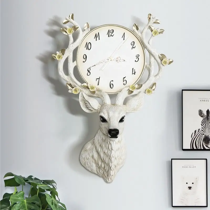 

Deer Head Wall Clocks, Living Room, Personality, Creative, Fashion, Modern, Simplicity, Household Decoration, Art Clock