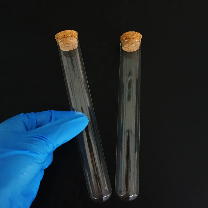 12pcs/lot Clear 30x200mm Glass Test Tube With Cork Round Bottom