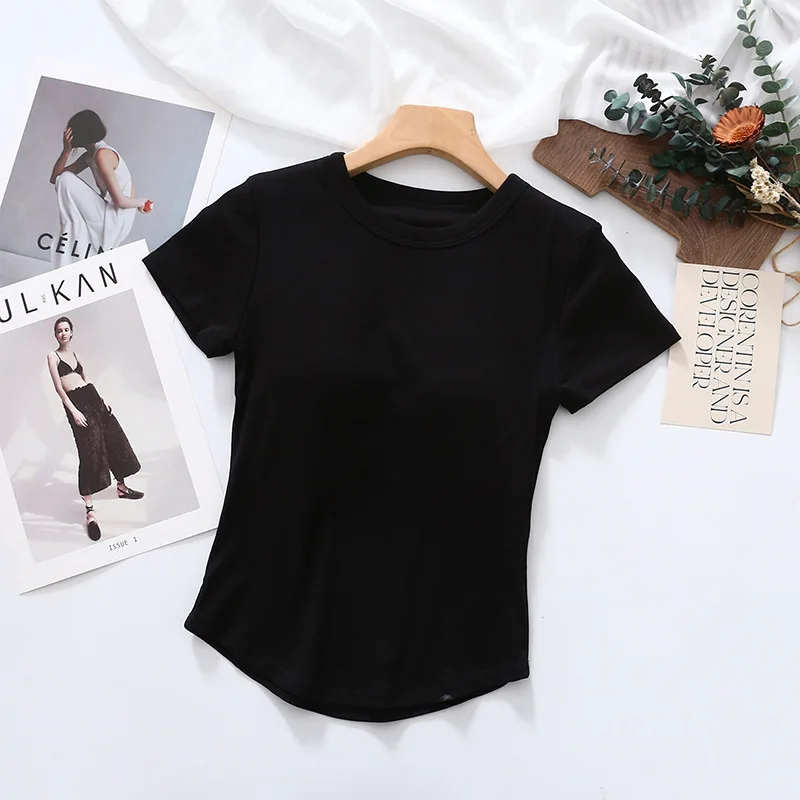 Casual Irregular Sleep Shirt For Women Modal Cotton Short Sleeve Sleepwear T-shirt Summer Bra Pad Lounge Wear One Piece Pajamas