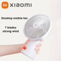 Original Xiaomi Mijia Portable Mini Desktop Fan Handheld Electric Fan Cordless Air Cooling Rechargeable Shake Head Small Fan New
