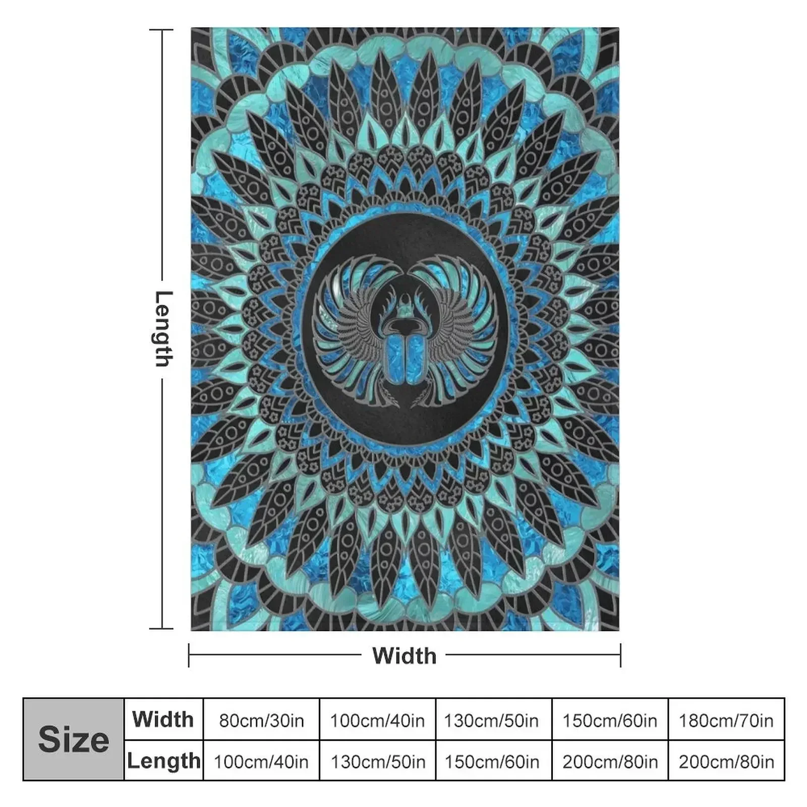 Egyptian Scarab Beetle - Gold and Blue glass Throw Blanket Tourist Giant Sofa Blankets For Baby Cute Plaid Blankets