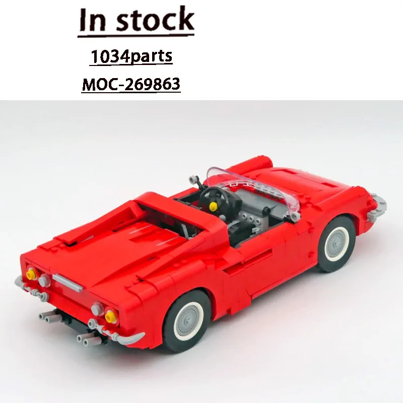 MOC-269863 New Street Sports Red Iconic Supercar Building Block Model 1034 Parts Creative New Year Birthday Christmas Toy Gift