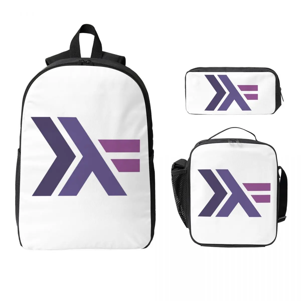 Haskell Official Backpack Boys Girls BookBag School Bag Computer Shoulder Bags 3ps Insulated Lunch Bag Pencil Case