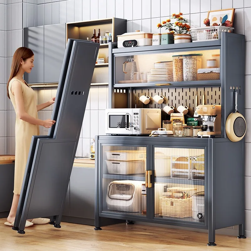Appliances Kitchen Shelves Lockers Wrought Iron Multi-layer Microwave Oven Pot Floor-to-ceiling Meal Side