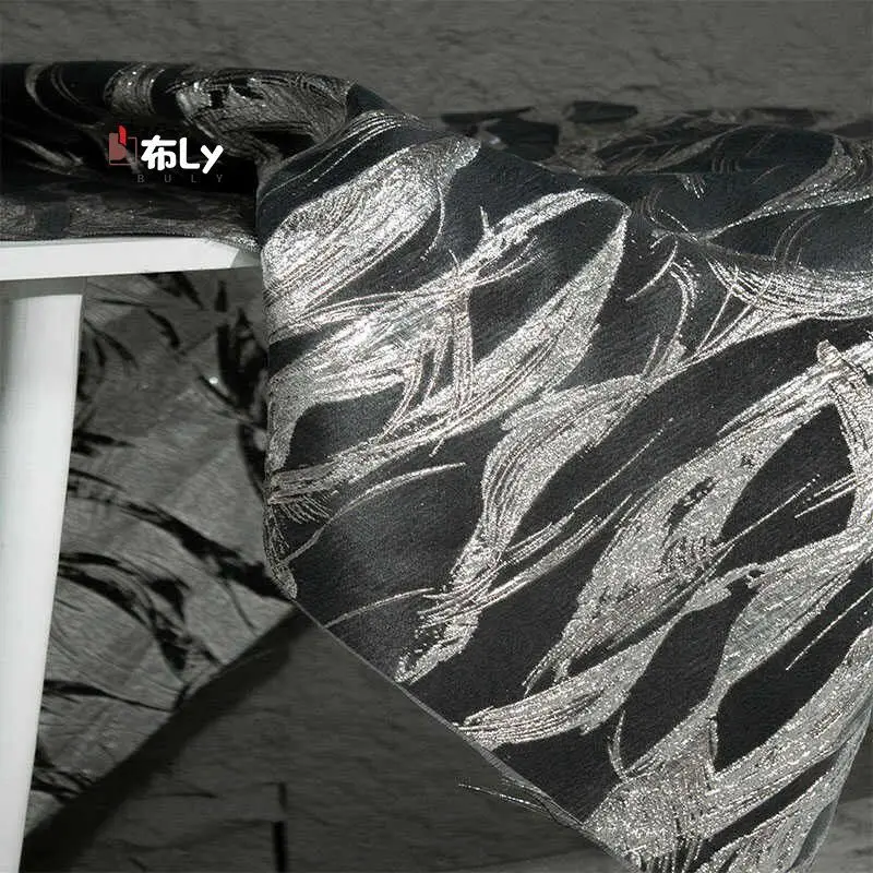 Wave-shaped 3D Embossed Jacquard Fabric for Designer Creative Clothing Pants Coat Handmade DIY Sewing Material