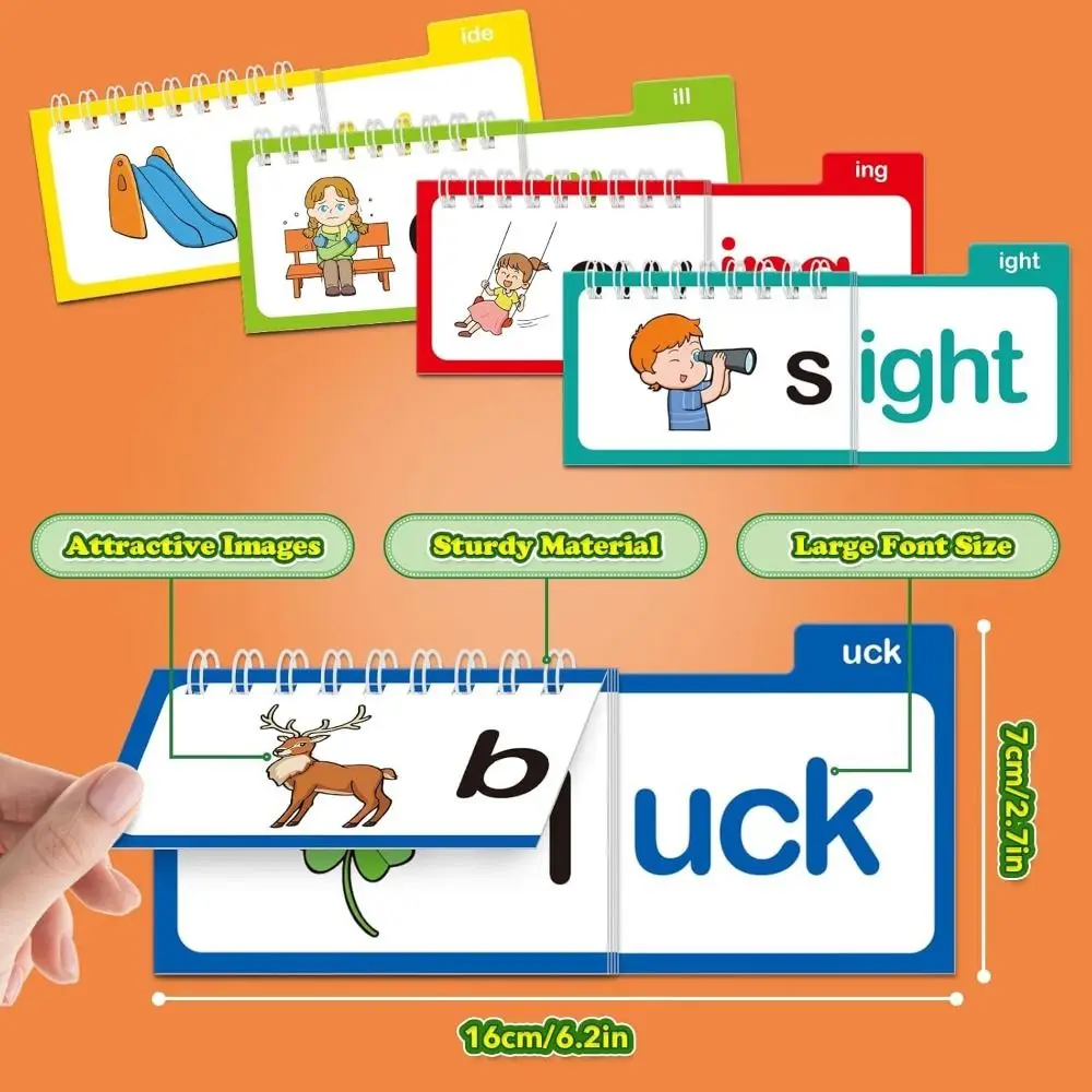 

Educational Reading Games 30 Read Flip Books Rewritable Cards Activity Book Letter Sounds Flash Cards