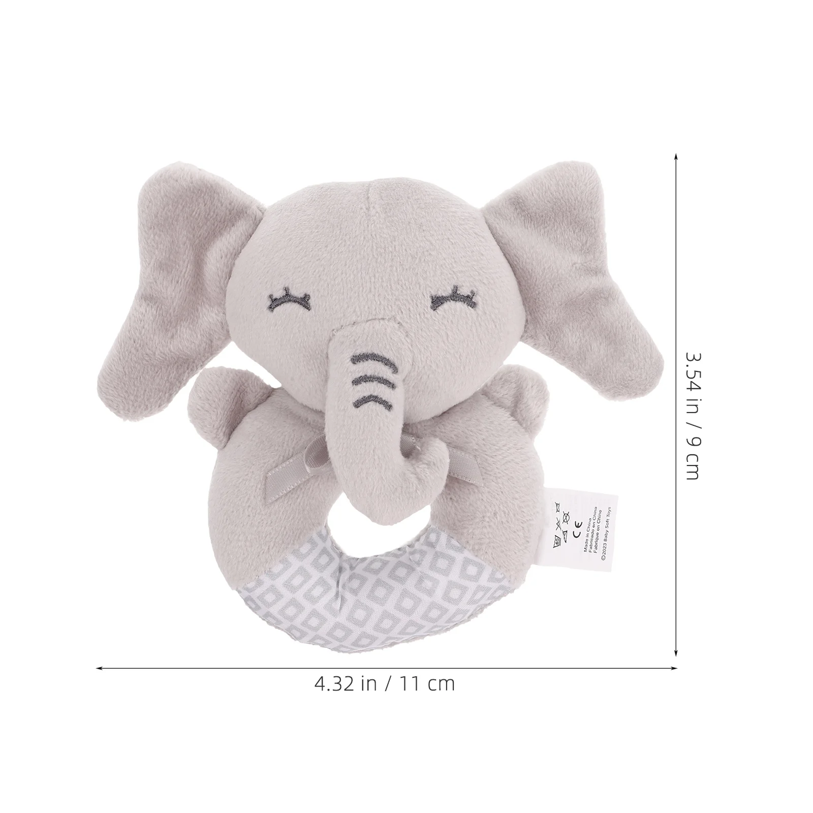 ของเล่นเขย่ามือรูปสัตว์สำหรับเด็กทารก เสริมพัฒนาการประสาทสัมผัส ฝึกการจับ ฝึกการนอนคว่ำ ของเล่นเขย่ามือรูปช้างนุ่มสำหรับเด็กแรกเกิด